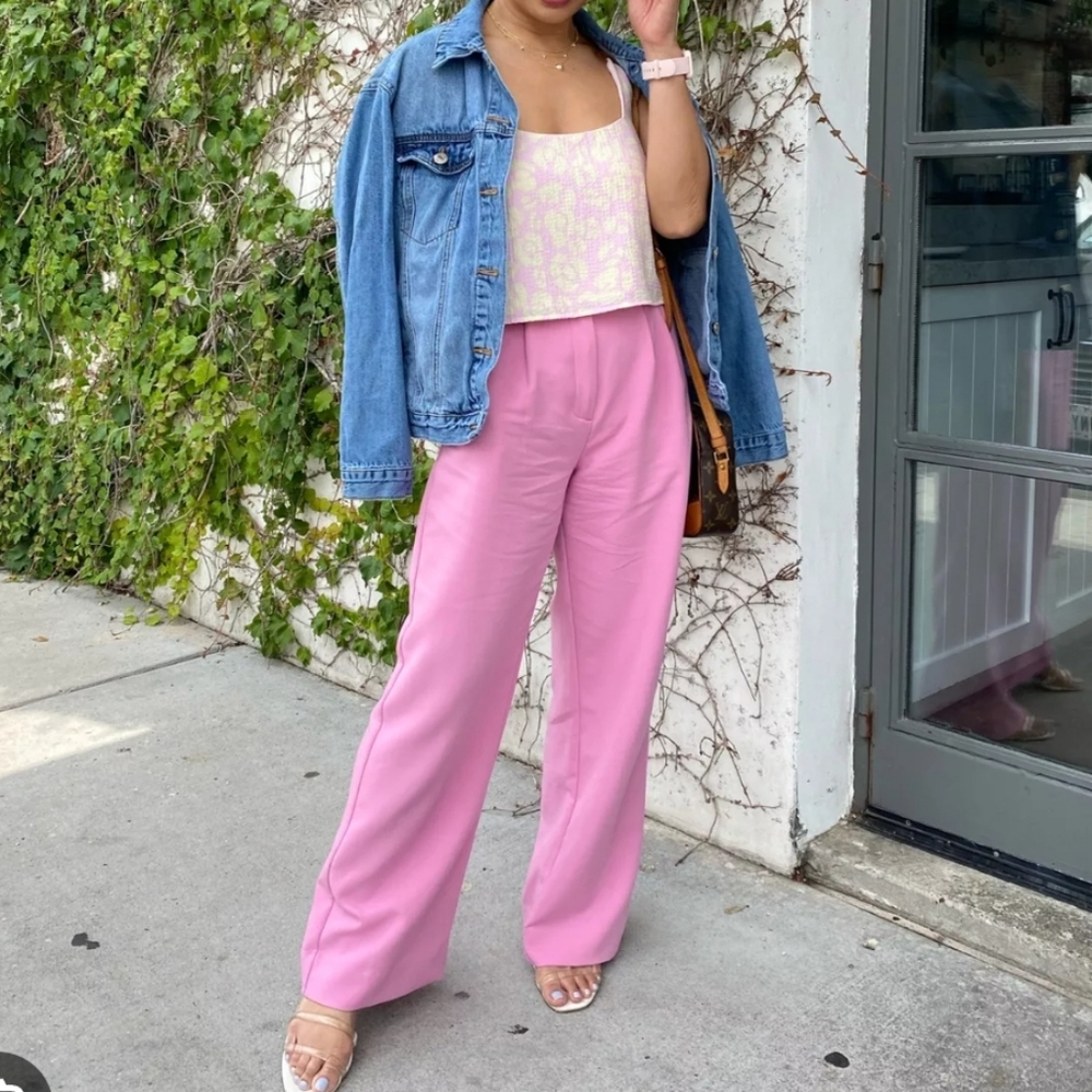 Abercrombie & Fitch Sloane Pink Tailored Pants